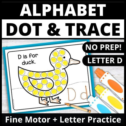 Letter D Dot Marker Coloring Pages