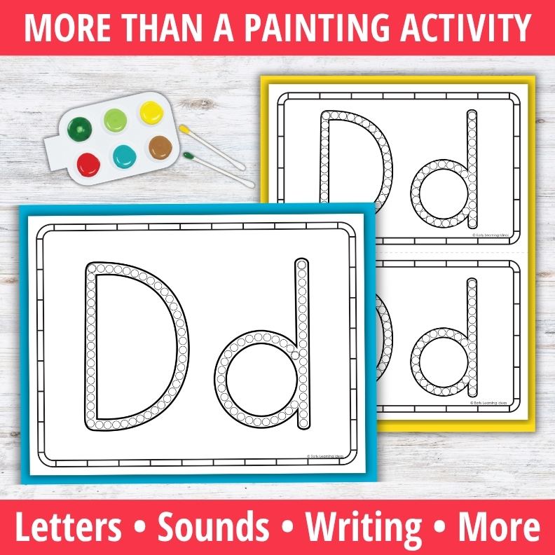 Letter D Q-tip Dot Painting Activity Pages