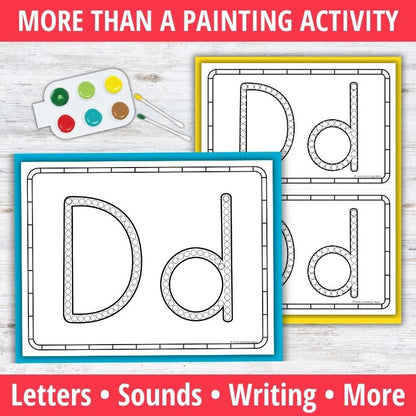 Letter D Q-tip Dot Painting Activity Pages
