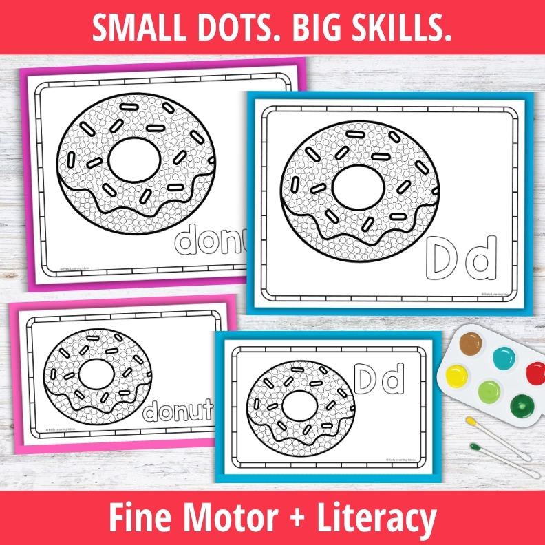 Letter D Q-tip Dot Painting Activity Pages