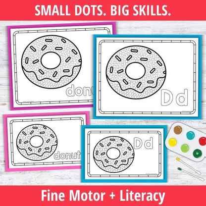Letter D Q-tip Dot Painting Activity Pages