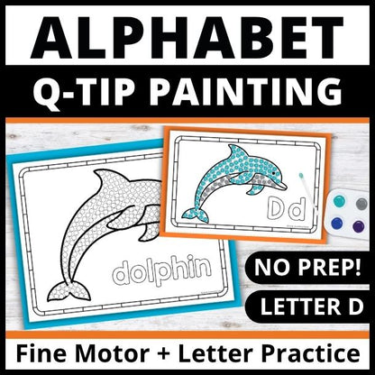 Letter D Q-tip Dot Painting Activity Pages