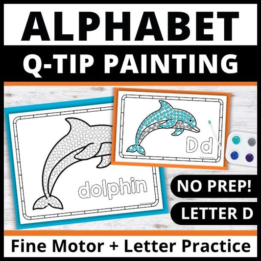 Letter D Q-tip Dot Painting Activity Pages