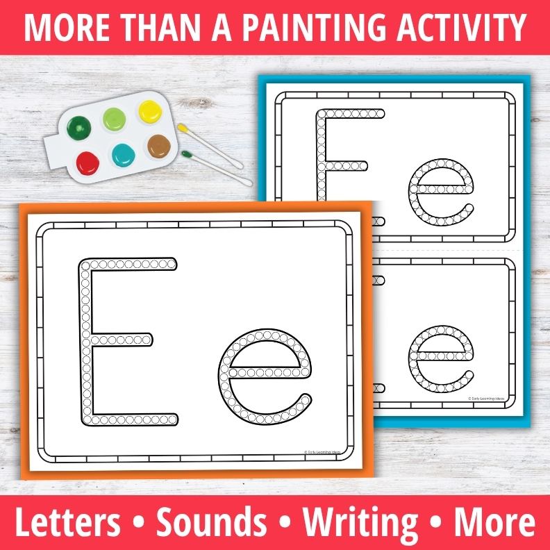 Letter E Q-tip Dot Painting Activity Pages