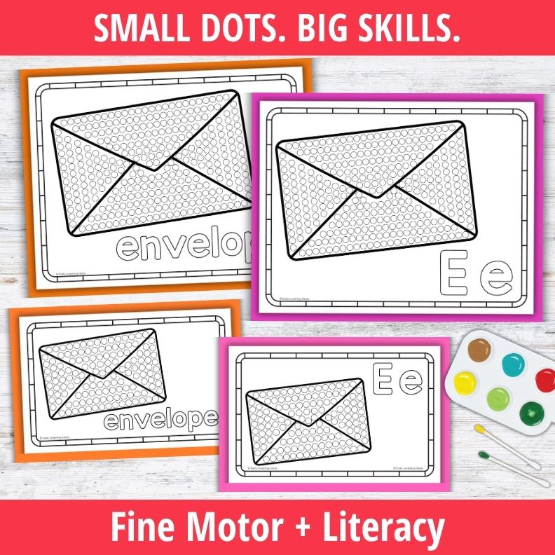 Letter E Q-tip Dot Painting Activity Pages