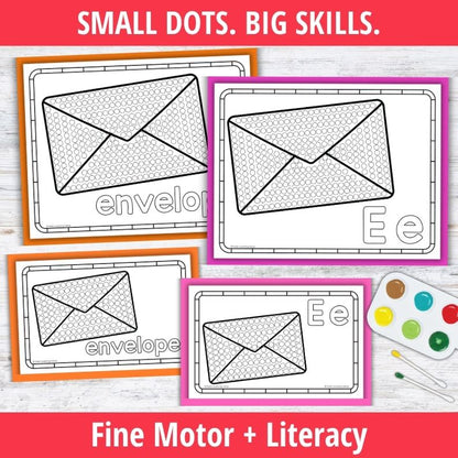 Letter E Q-tip Dot Painting Activity Pages