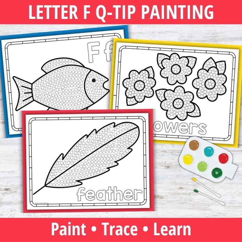 Letter F Q-tip Dot Painting Activity Pages