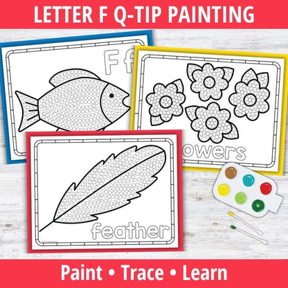 Letter F Q-tip Dot Painting Activity Pages