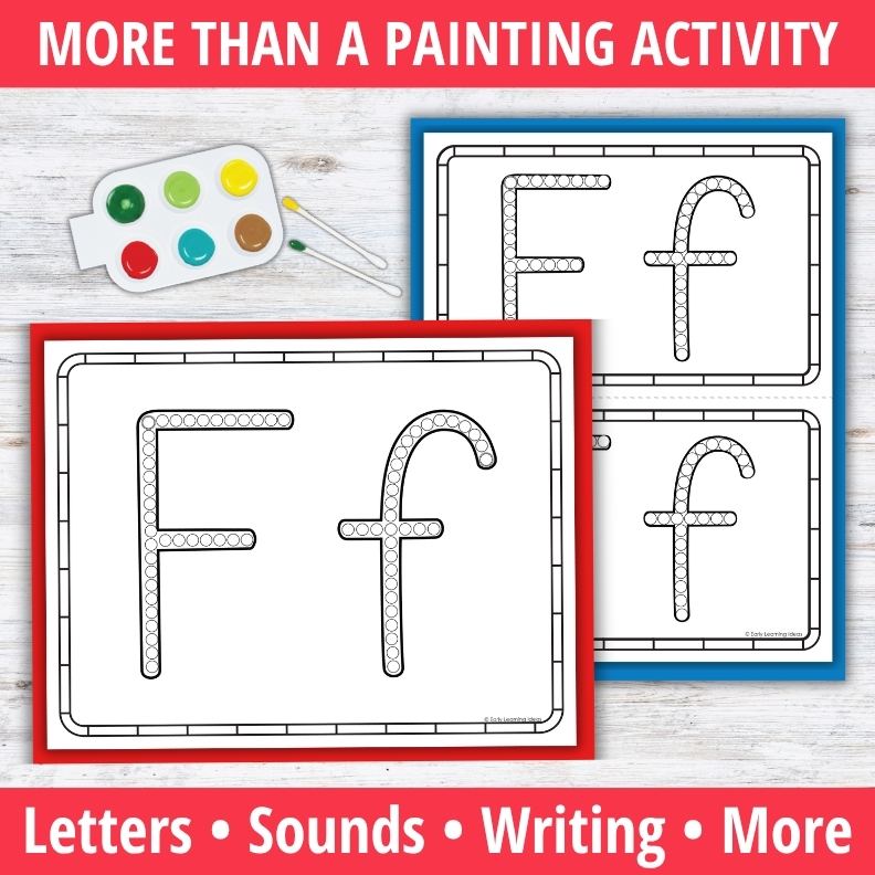 Letter F Q-tip Dot Painting Activity Pages