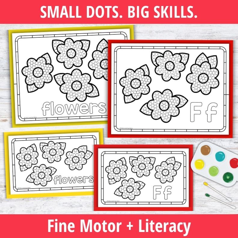 Letter F Q-tip Dot Painting Activity Pages