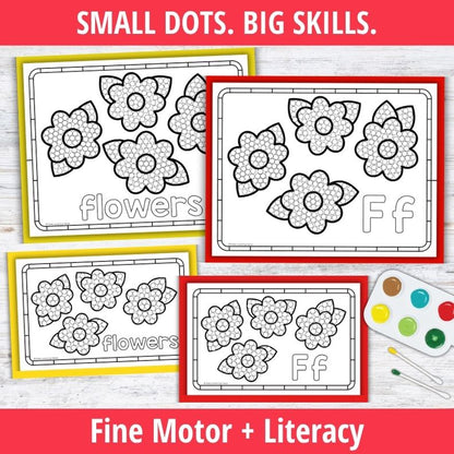 Letter F Q-tip Dot Painting Activity Pages