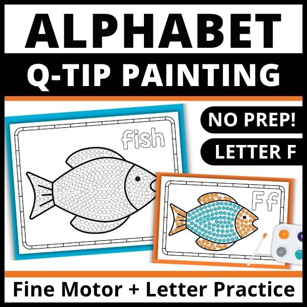 Letter F Q-tip Dot Painting Activity Pages