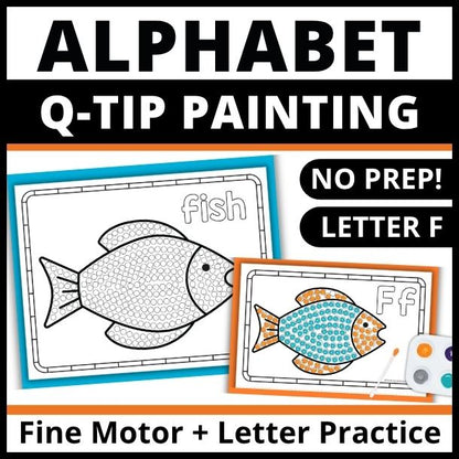 Letter F Q-tip Dot Painting Activity Pages