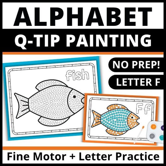 Letter F Q-tip Dot Painting Activity Pages