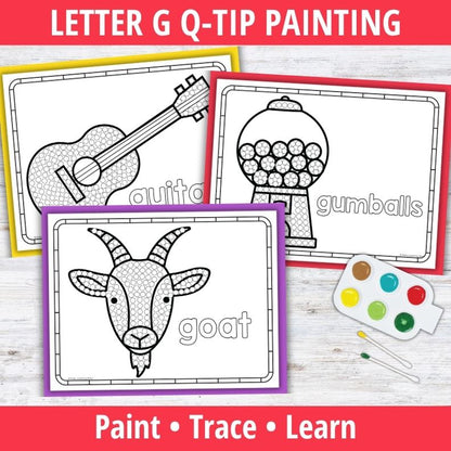 Letter G Q-tip Dot Painting Activity Pages