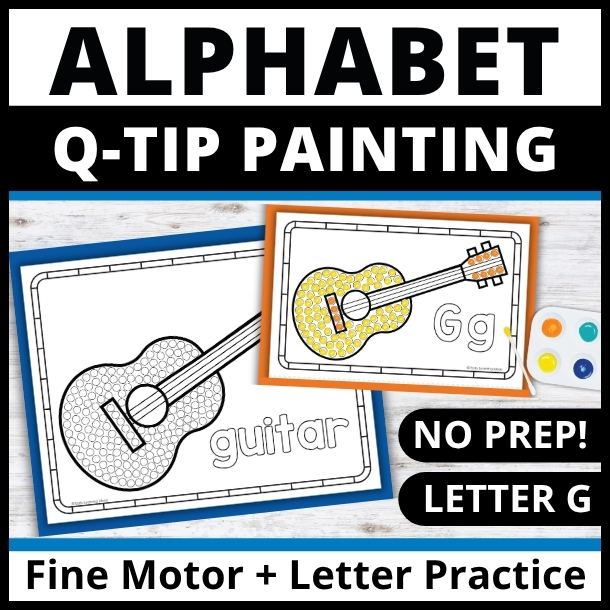 Letter G Q-tip Dot Painting Activity Pages