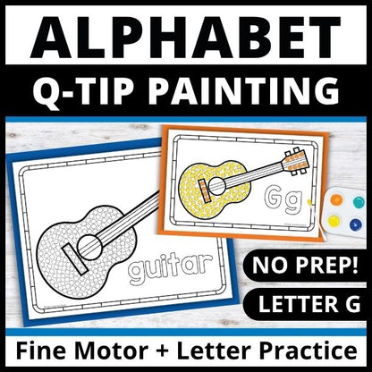 Letter G Q-tip Dot Painting Activity Pages