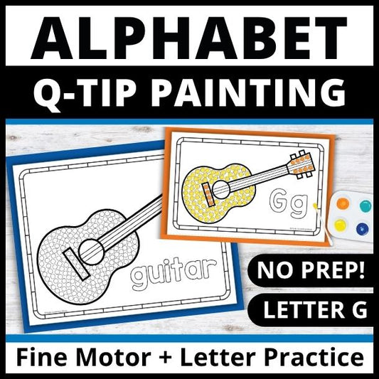 Letter G Q-tip Dot Painting Activity Pages