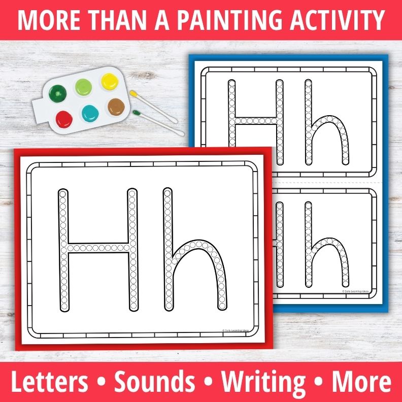 Letter H Q-tip Dot Painting Activity Pages