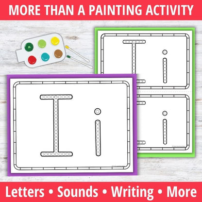 Letter I Q-tip Dot Painting Activity Pages