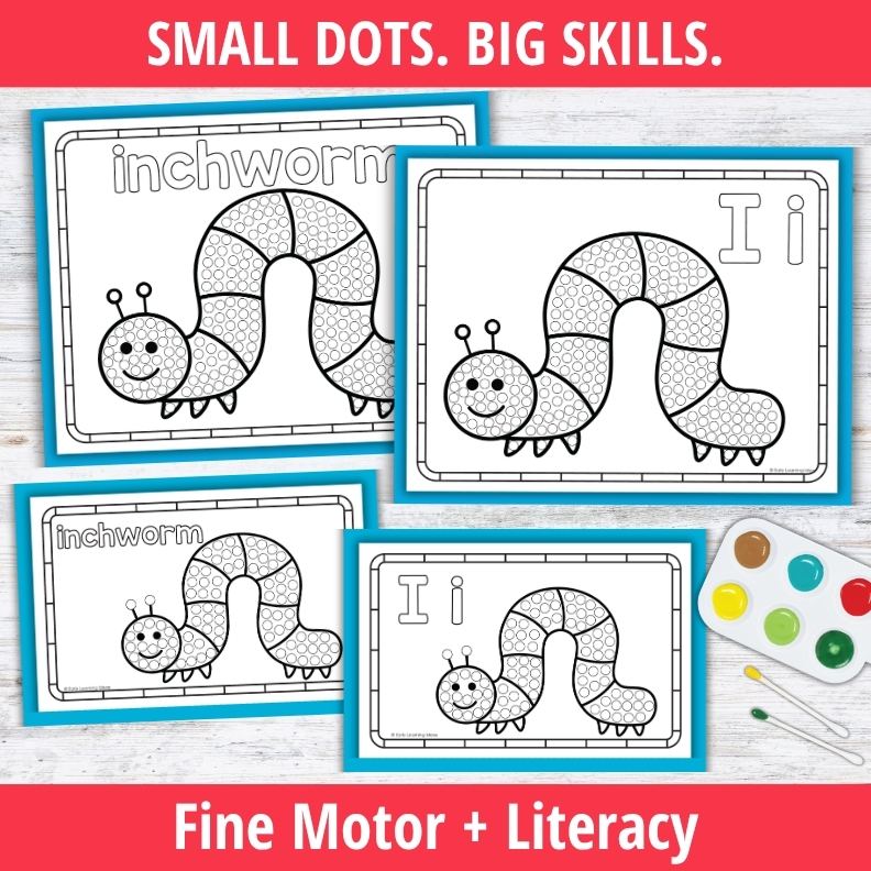 Letter I Q-tip Dot Painting Activity Pages