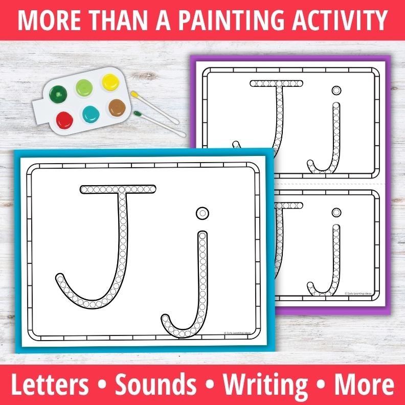 Letter J Q-tip Dot Painting Activity Pages