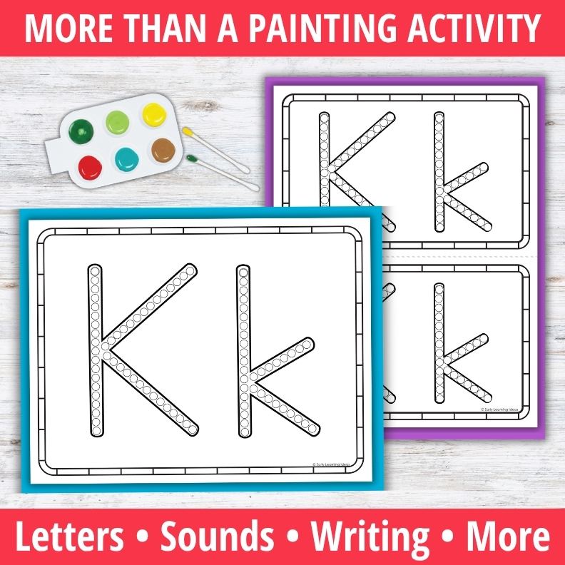Letter K Q-tip Dot Painting Activity Pages