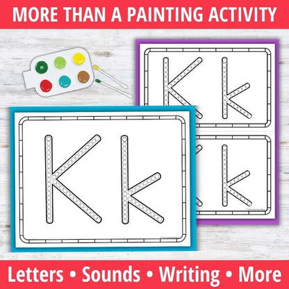 Letter K Q-tip Dot Painting Activity Pages