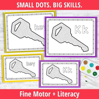 Letter K Q-tip Dot Painting Activity Pages