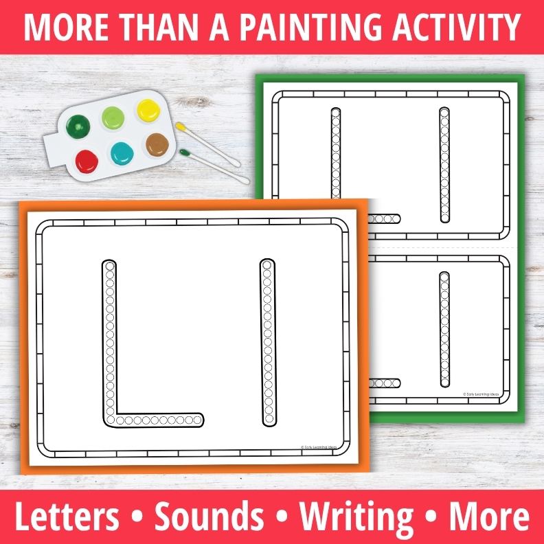 Letter L Q-tip Dot Painting Activity Pages