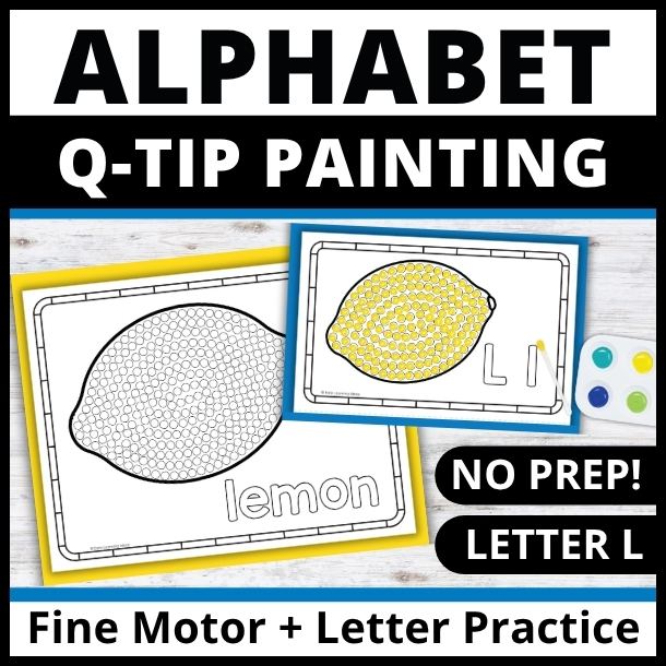 Letter L Q-tip Dot Painting Activity Pages
