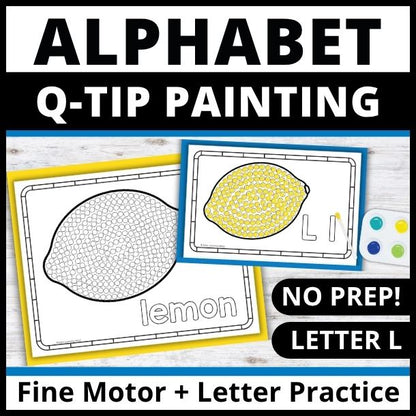 Letter L Q-tip Dot Painting Activity Pages