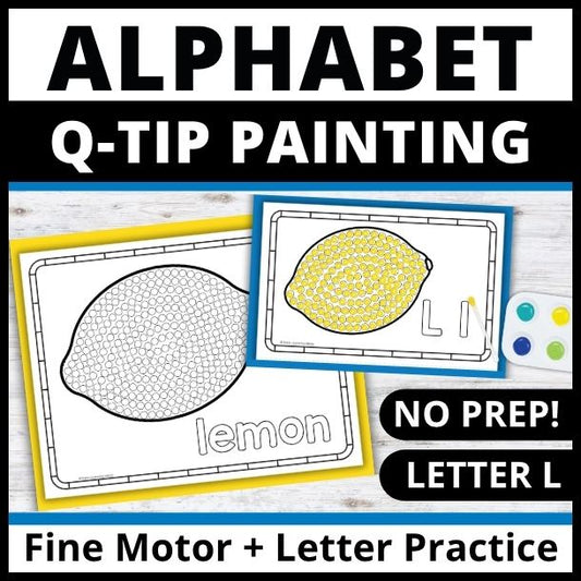 Letter L Q-tip Dot Painting Activity Pages