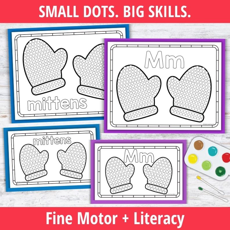 Letter M Q-tip Dot Painting Activity Pages