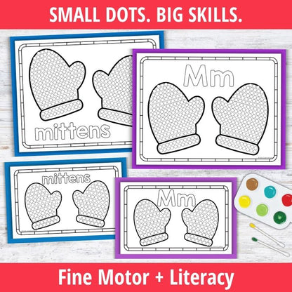 Letter M Q-tip Dot Painting Activity Pages