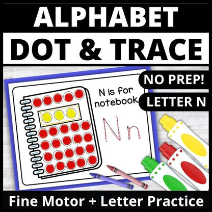 Letter N Dot Marker Coloring Pages