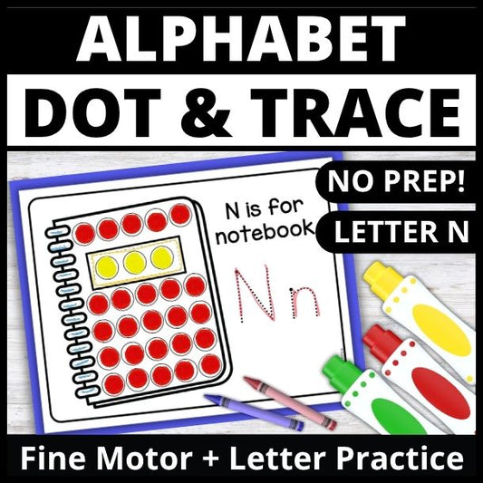 Letter N Dot Marker Coloring Pages