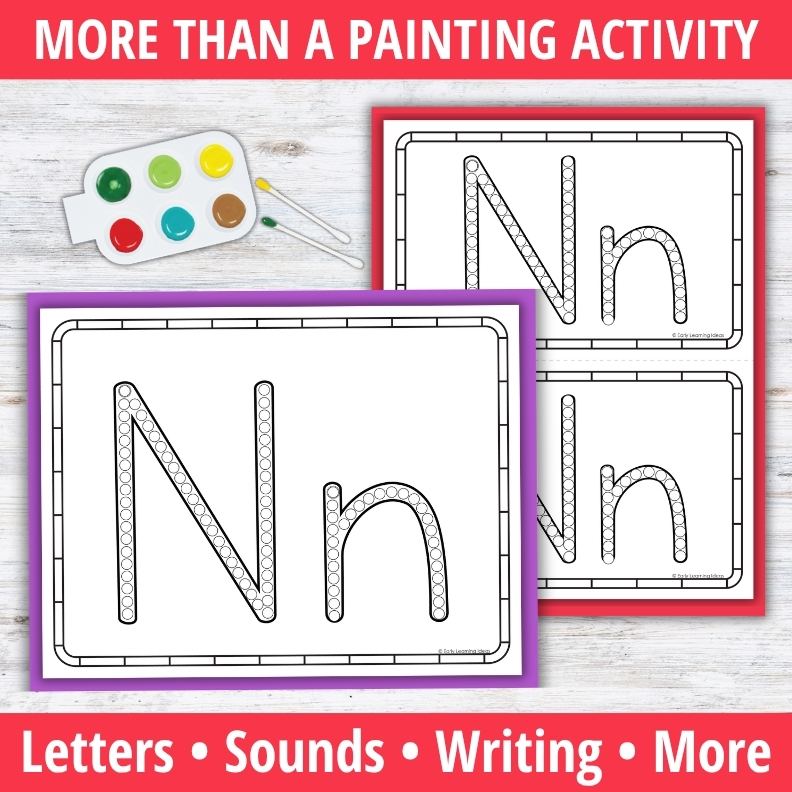 Letter N Q-tip Dot Painting Activity Pages