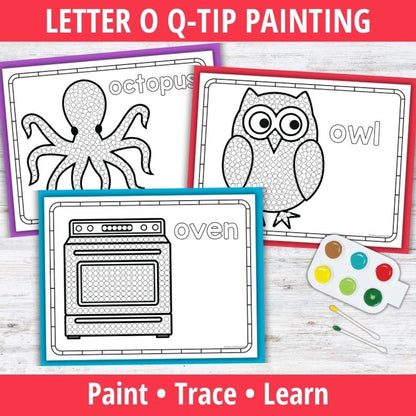 Letter O Q-tip Dot Painting Activity Pages