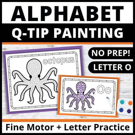 Letter O Q-tip Dot Painting Activity Pages