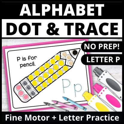 Letter P Dot Marker Coloring Pages