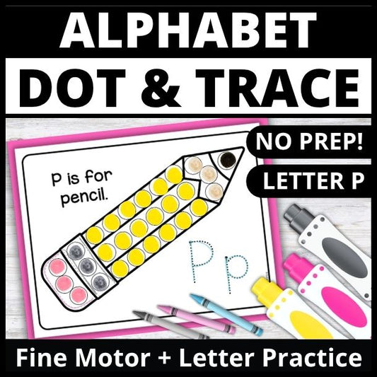 Letter P Dot Marker Coloring Pages
