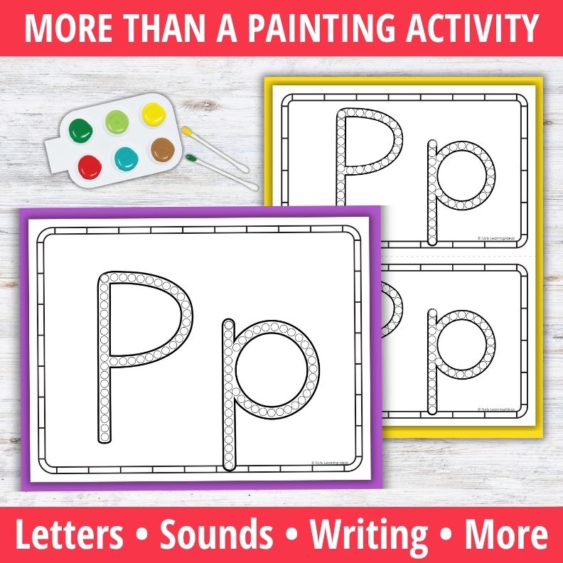 Letter P Q-tip Dot Painting Activity Pages