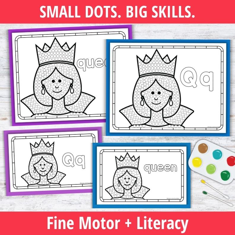 Letter Q Q-tip Dot Painting Activity Pages