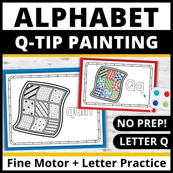 Letter Q Q-tip Dot Painting Activity Pages