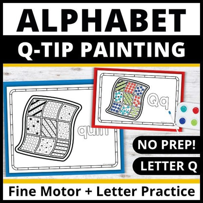 Letter Q Q-tip Dot Painting Activity Pages