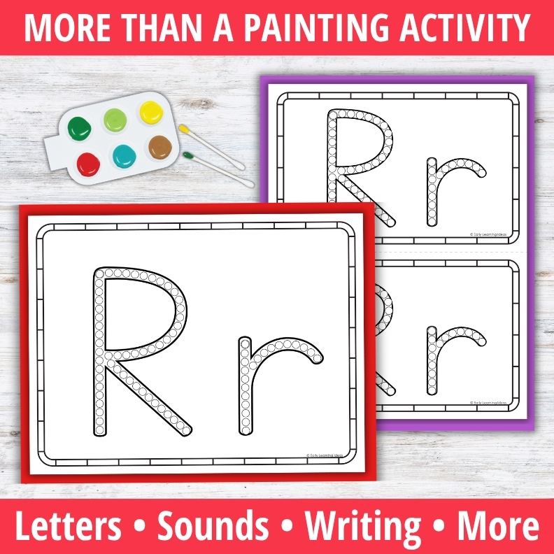 Letter R Q-tip Dot Painting Activity Pages