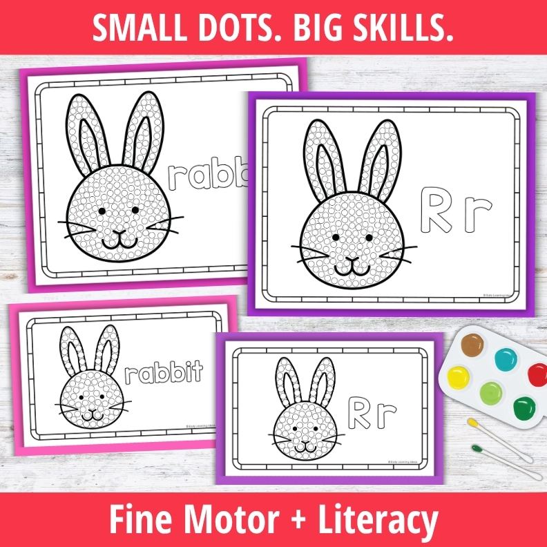 Letter R Q-tip Dot Painting Activity Pages