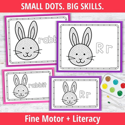 Letter R Q-tip Dot Painting Activity Pages