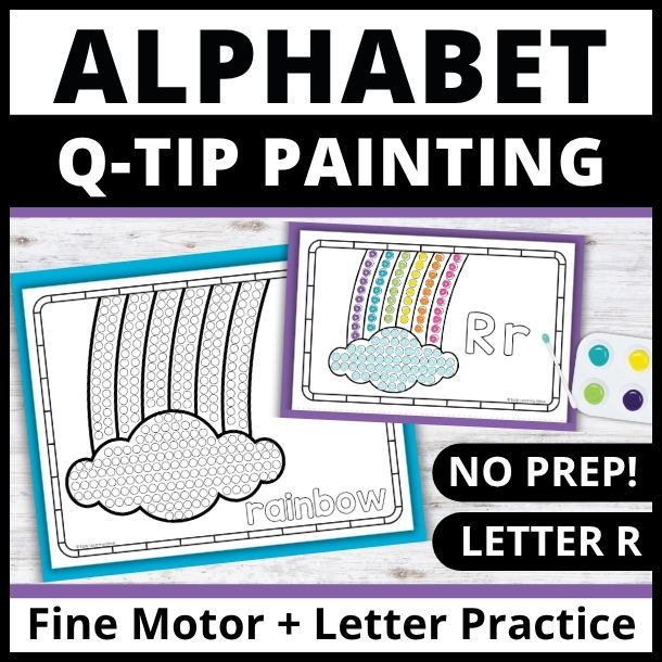 Letter R Q-tip Dot Painting Activity Pages
